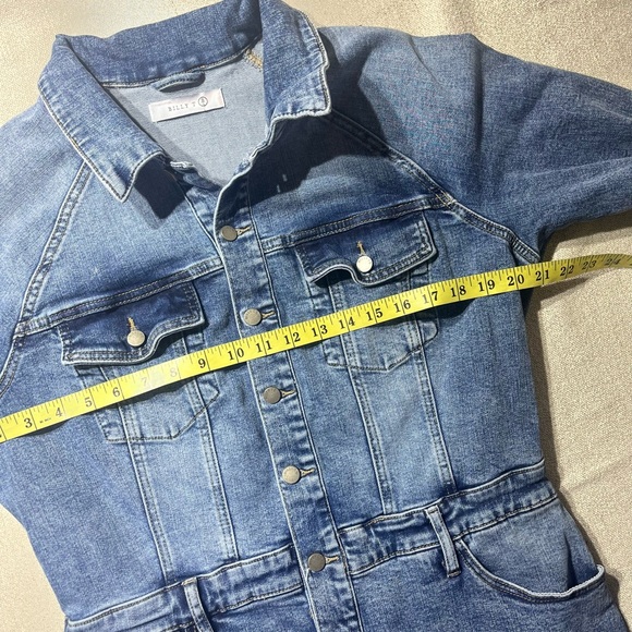 Billy T Raglan Sleeve Denim Button Down Western Maxi Shirt Dress - Picture 5 of 9